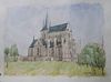 Eglise de Roaycourt-et-Chailvet à l'aquarelle